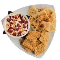 Warmed herbed goat cheese